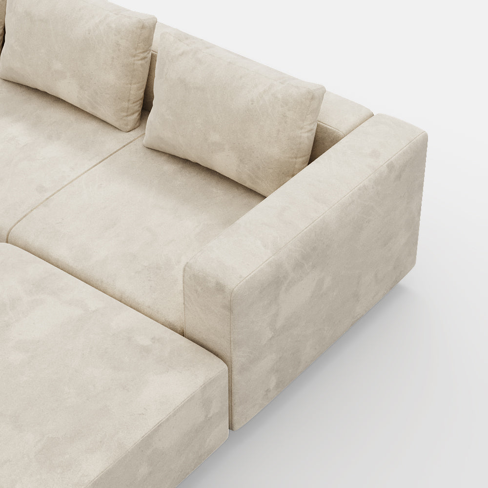 Sofa Laggi 3 Lugares Com Chaise Longue Direita