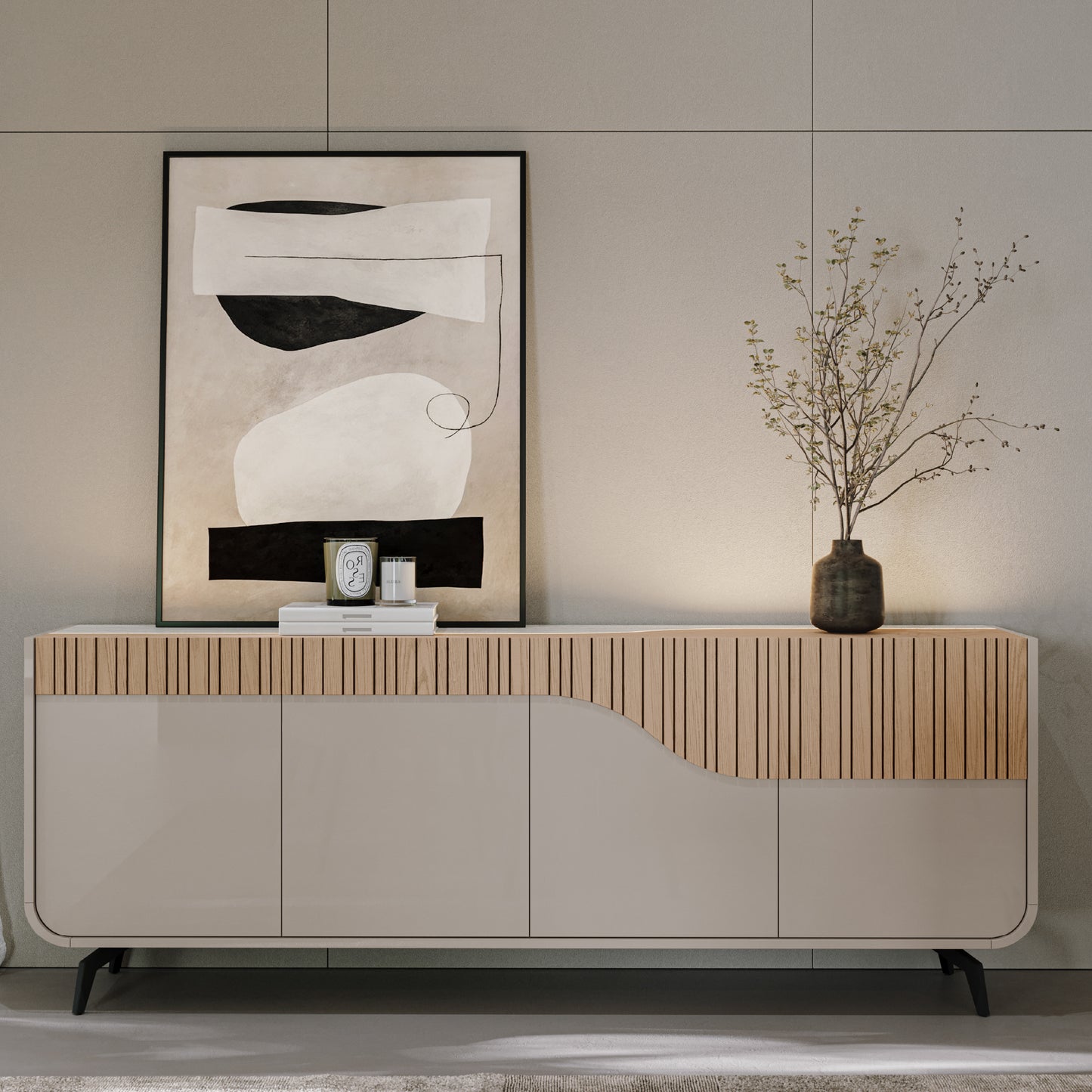 Aparador Linard com Rodapé e Iluminação