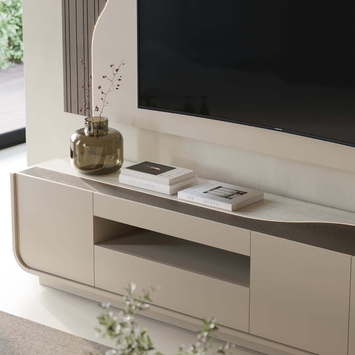 Base TV Raggi V com Rodapé