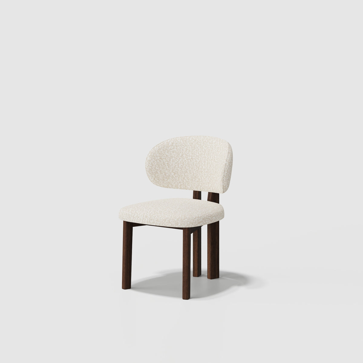 Cadeira Blanc em Boucle Cream e Lacado Grey Mate, vista frontal | Evanyrouse