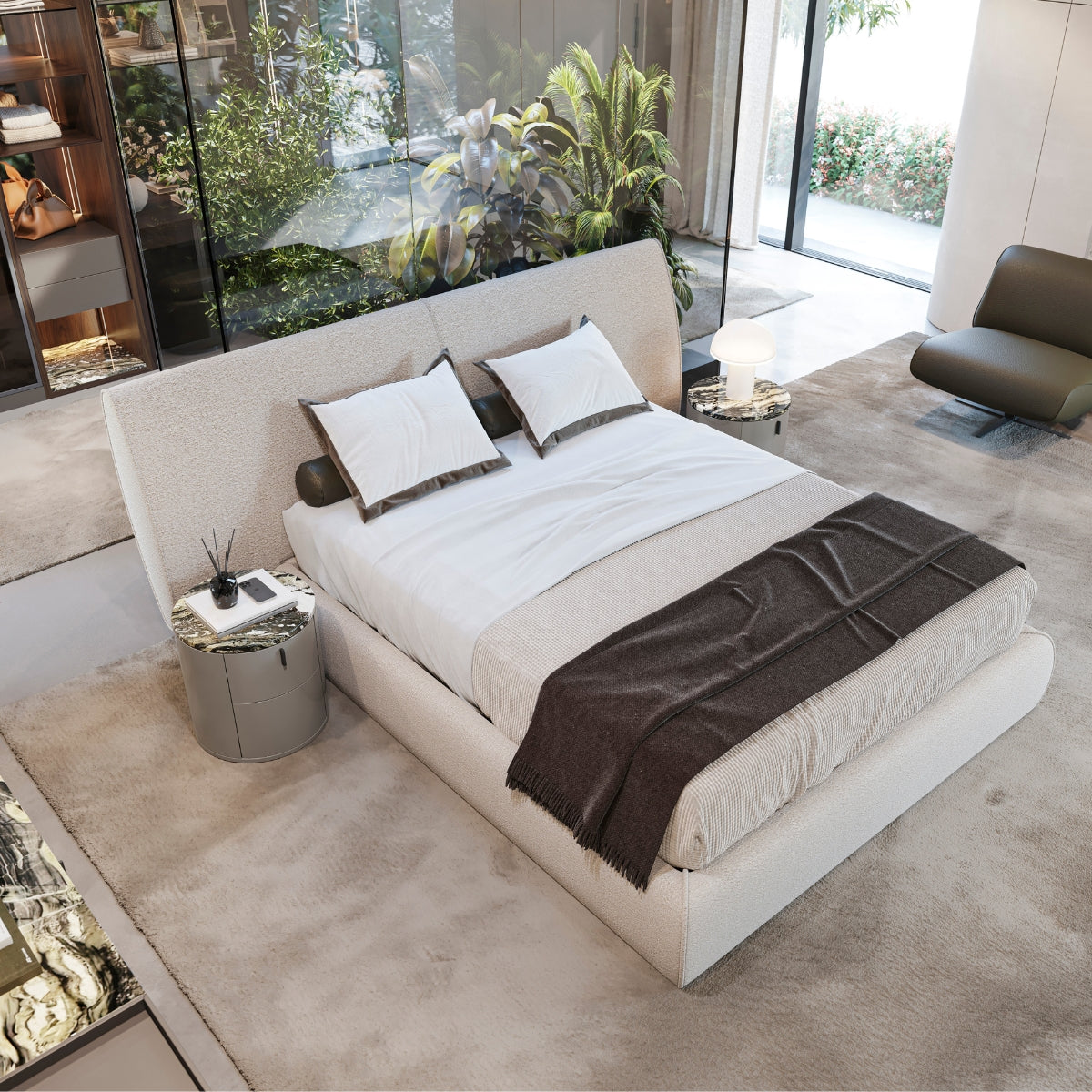 Cama Blanc Média personalizada em tecido | Evanyrouse