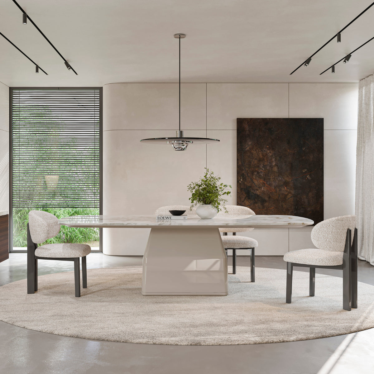Mesa de Jantar Blanc 2400 numa sala de jantar | Evanyrouse