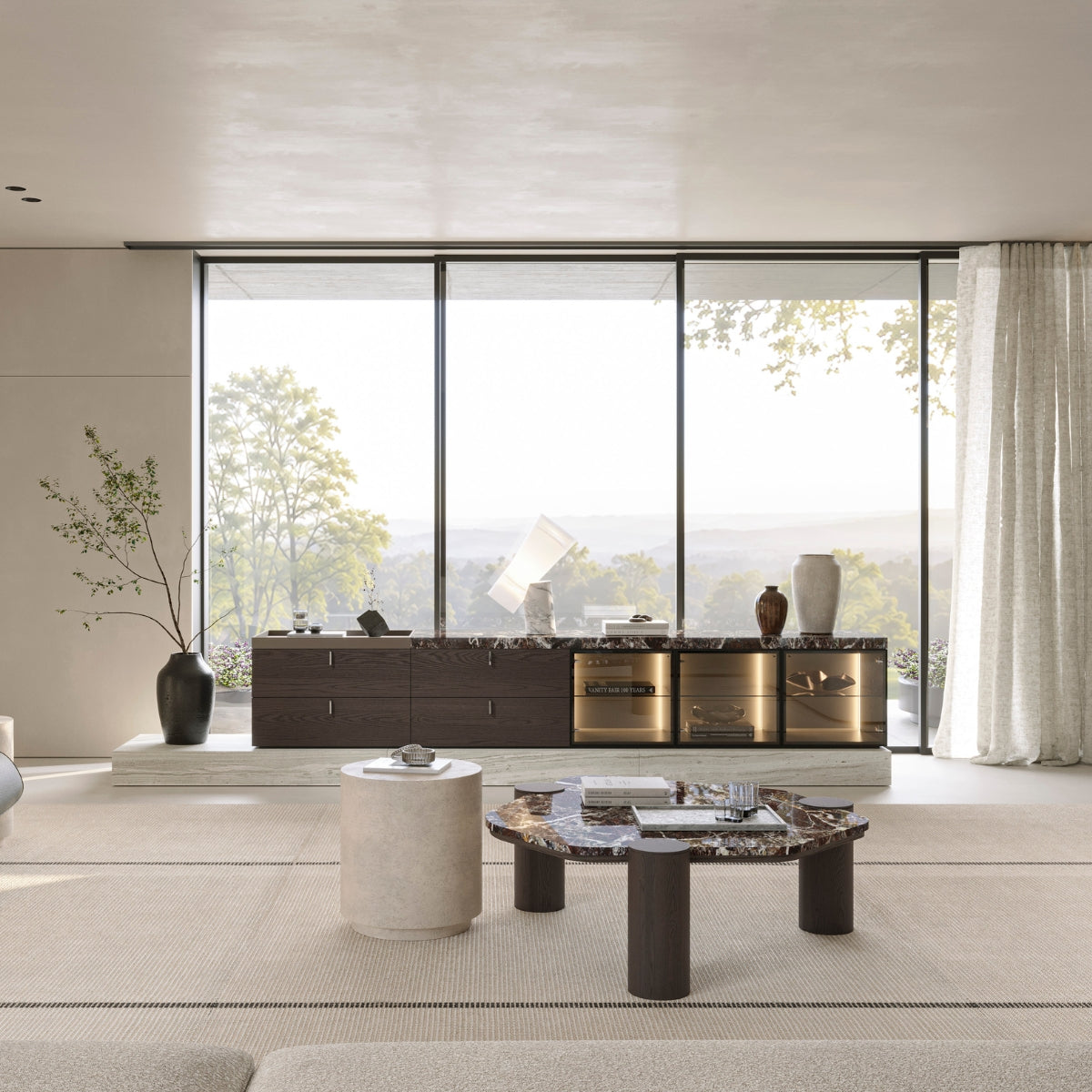 Patamar Blanc Curto com base TV numa sala de estar | Evanyrouse