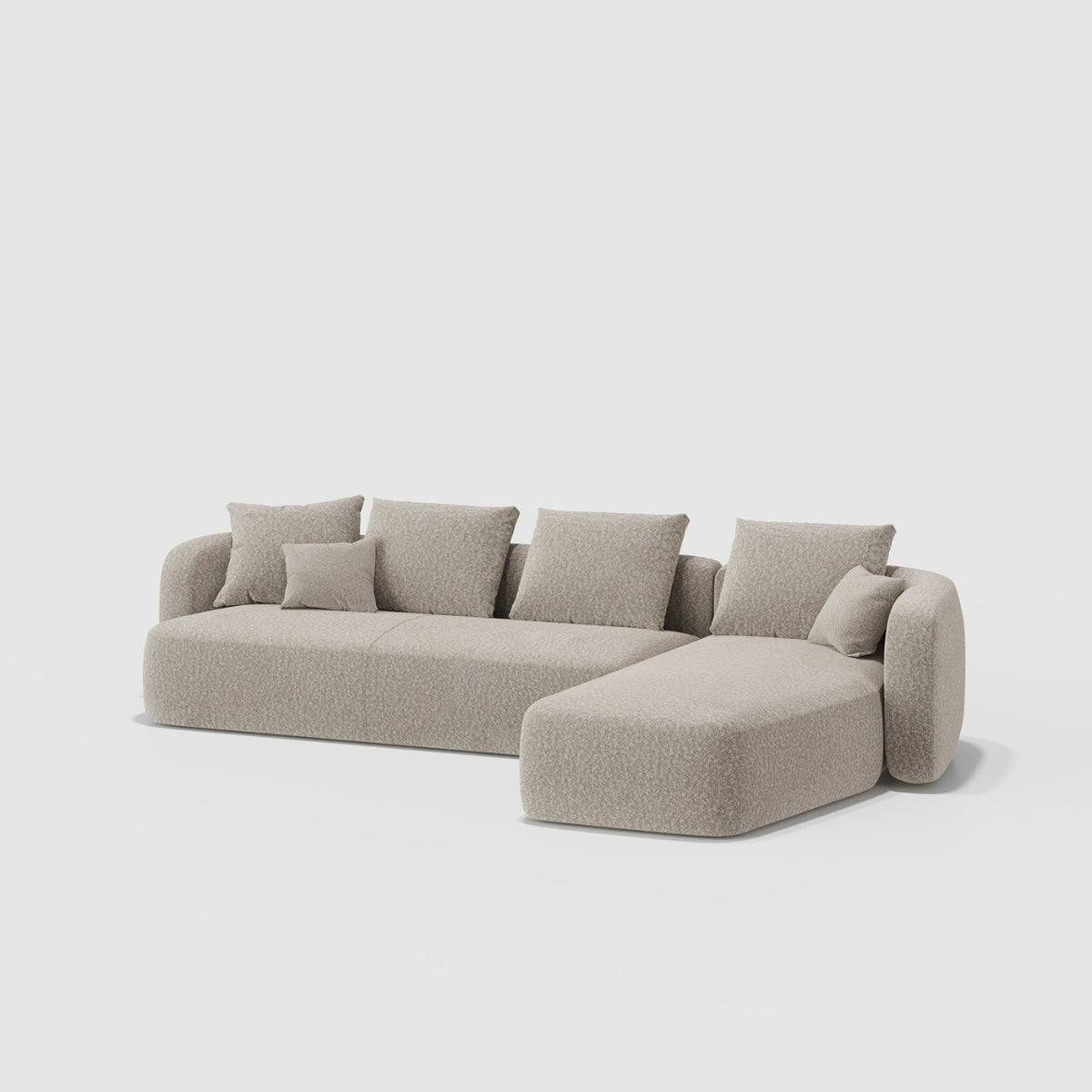 Sofá Blanc de quatro lugares com chaise longue direita | Evanyrouse