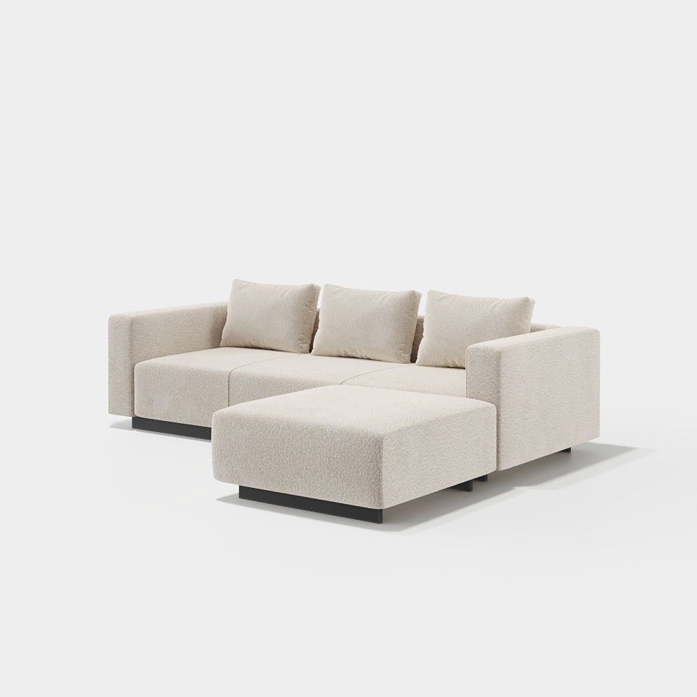 Sofa Laggi 3 Lugares Com Chaise Longue Direita