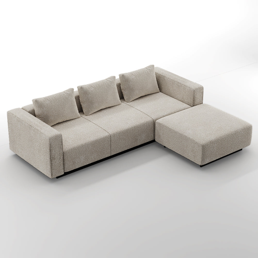 Sofa Laggi 3 Lugares Com Chaise Longue Direita