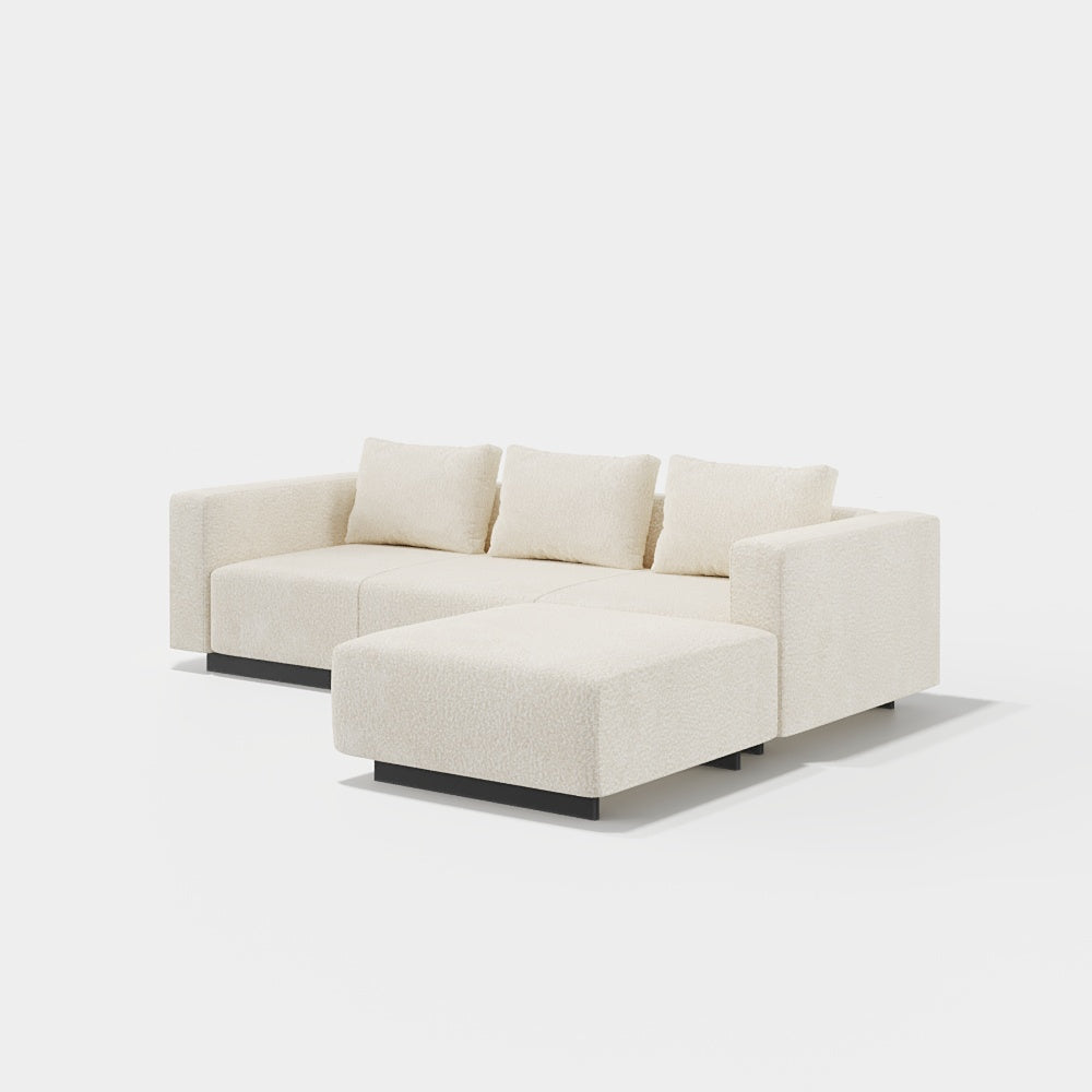 Sofa Laggi 3 Lugares Com Chaise Longue Direita