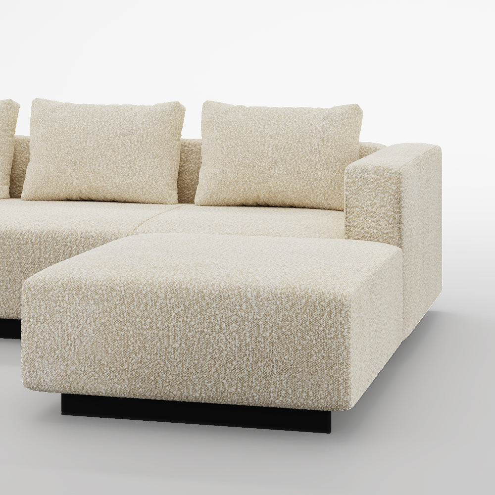Sofa Laggi 3 Lugares Com Chaise Longue Direita