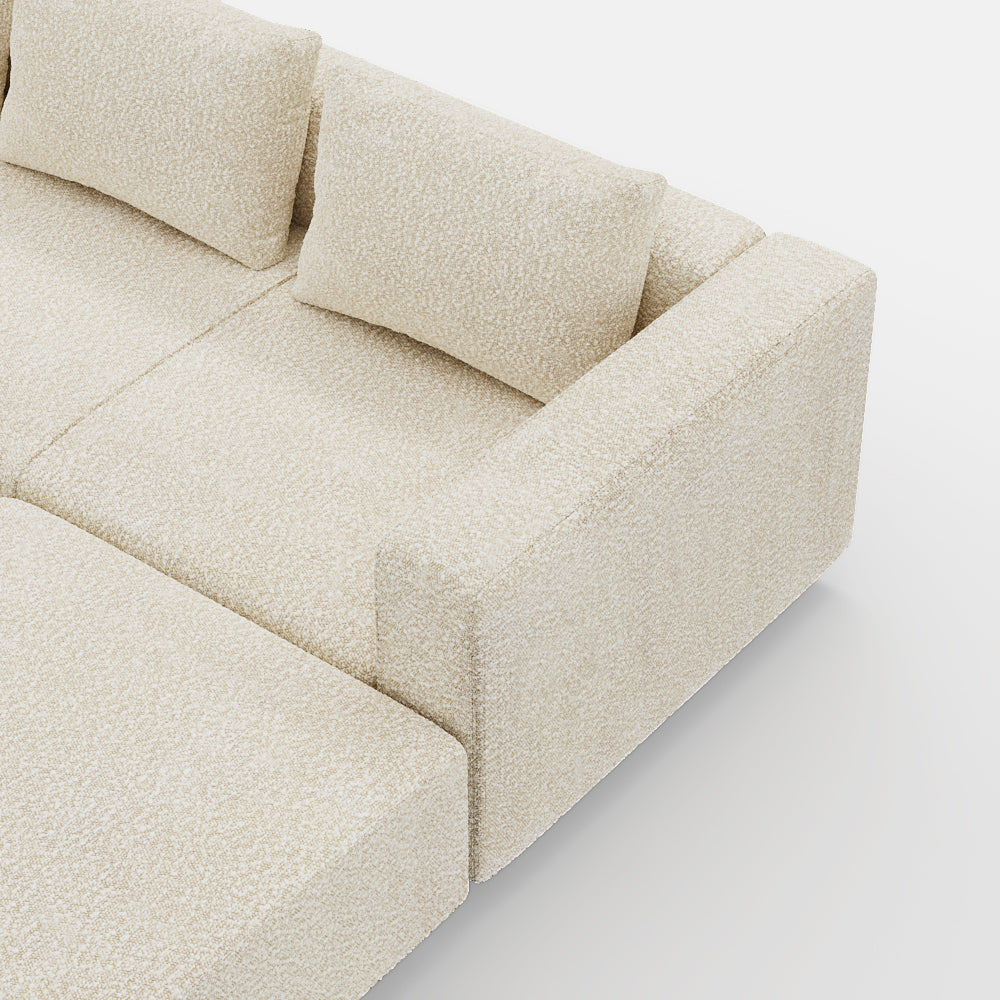 Sofa Laggi 3 Lugares Com Chaise Longue Direita