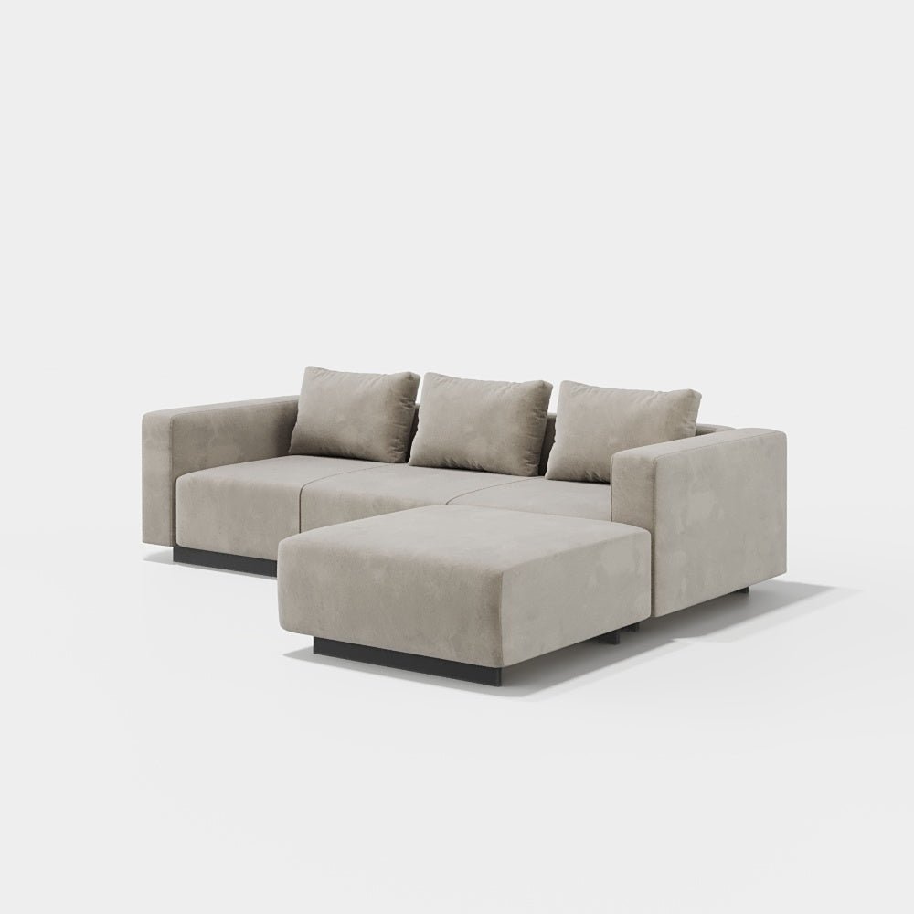 Sofa Laggi 3 Lugares Com Chaise Longue Direita