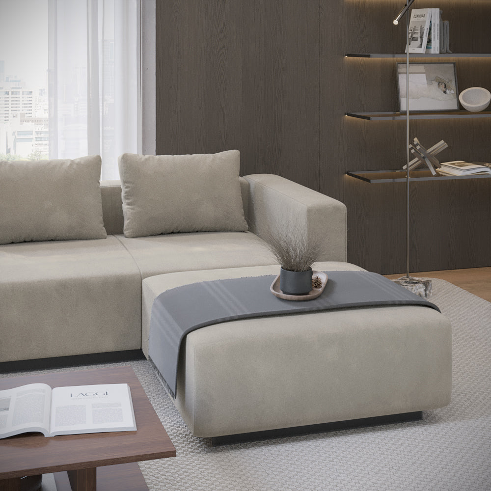 Sofa Laggi 3 Lugares Com Chaise Longue Direita