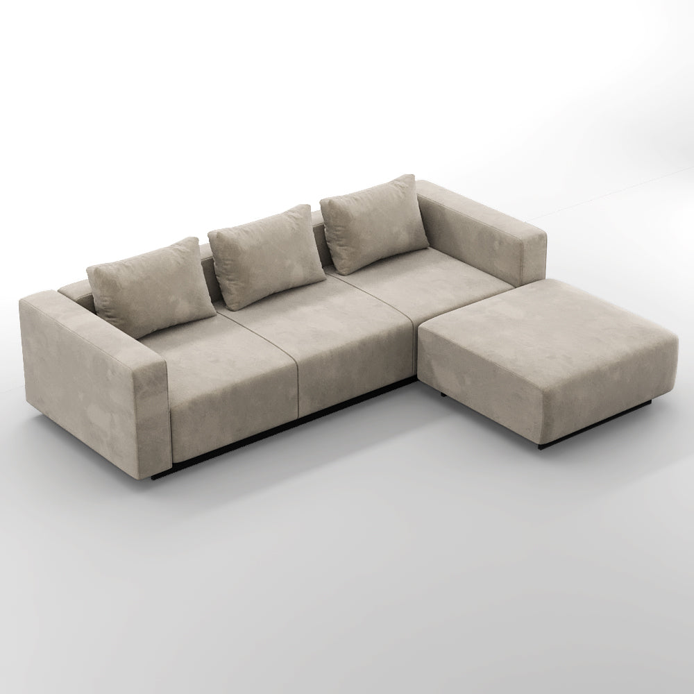 Sofa Laggi 3 Lugares Com Chaise Longue Direita