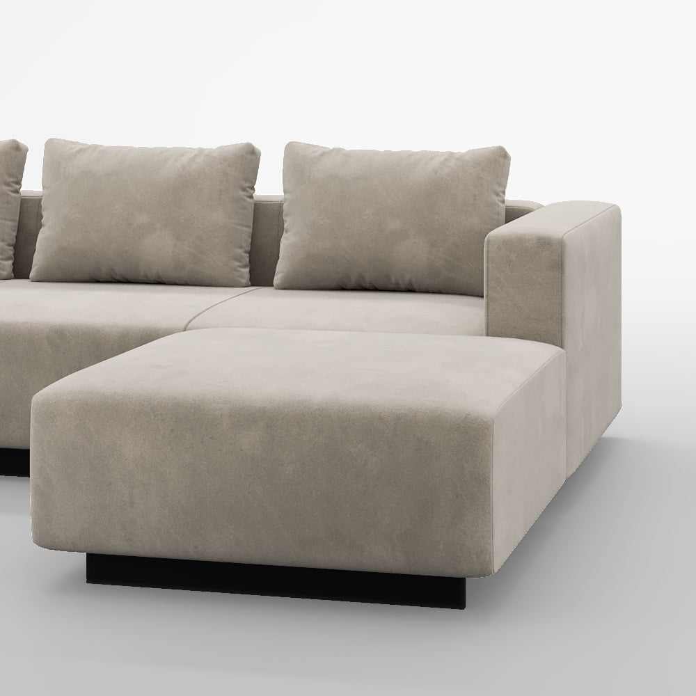Sofa Laggi 3 Lugares Com Chaise Longue Direita