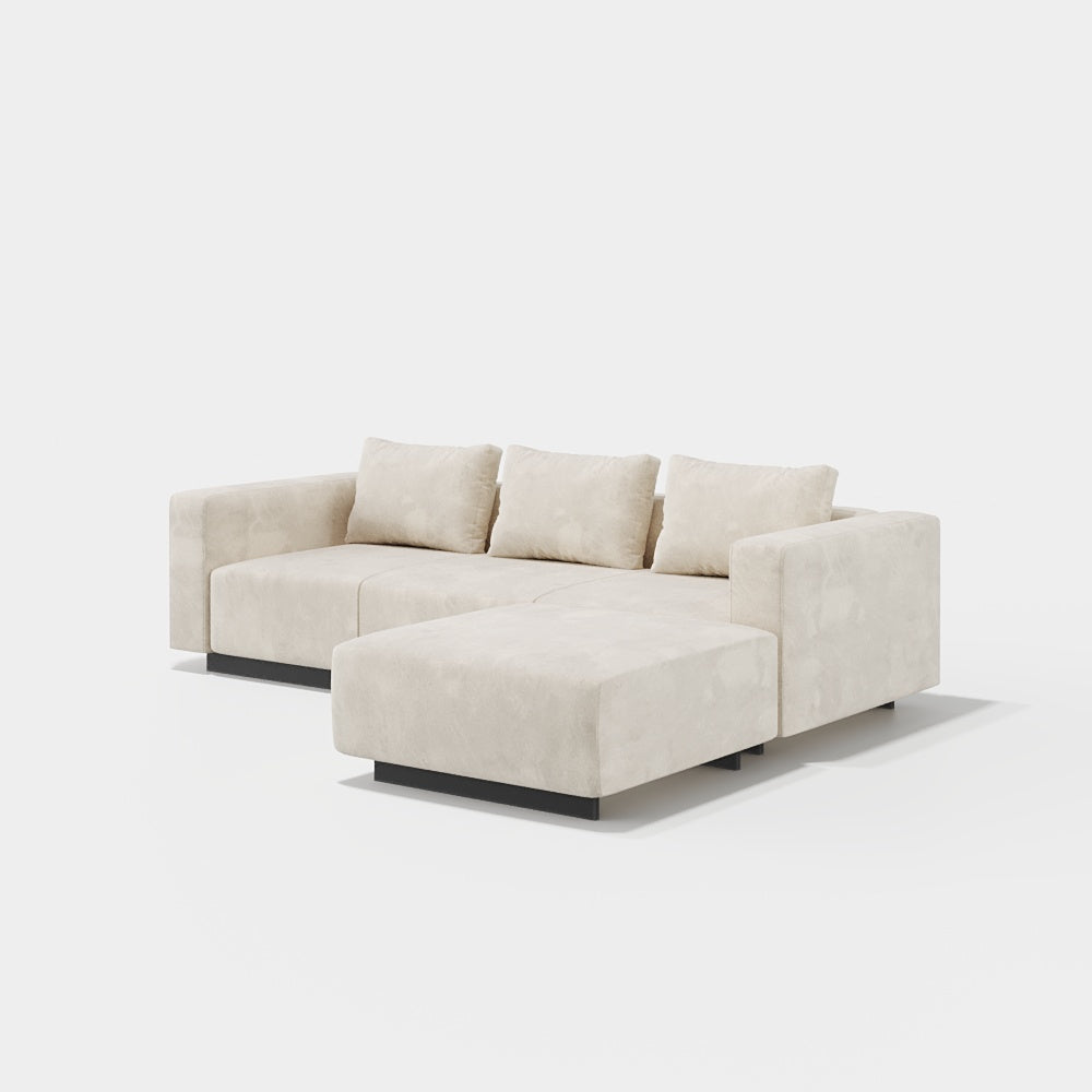 Sofa Laggi 3 Lugares Com Chaise Longue Direita