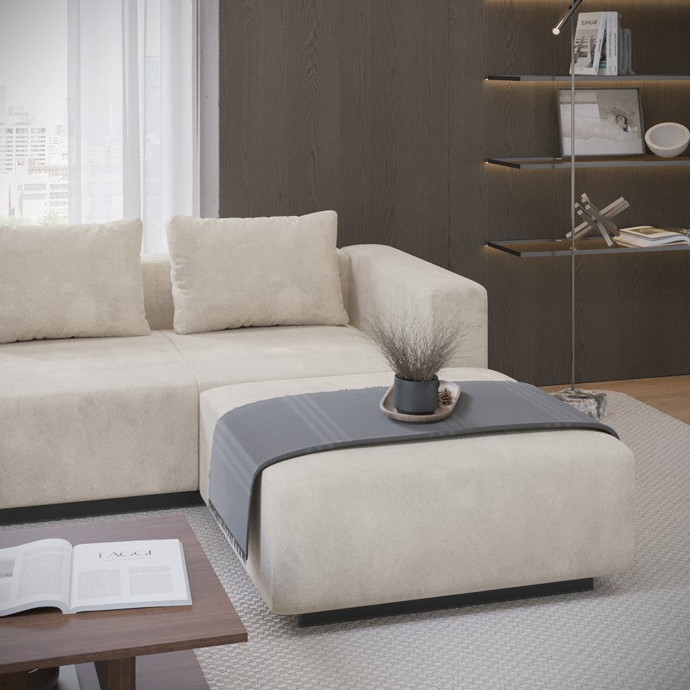 Sofa Laggi 3 Lugares Com Chaise Longue Direita