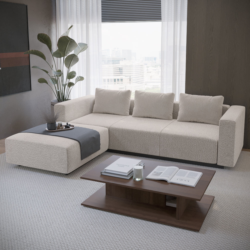 Sofa Laggi 3 Lugares Com Chaise Longue Esquerda