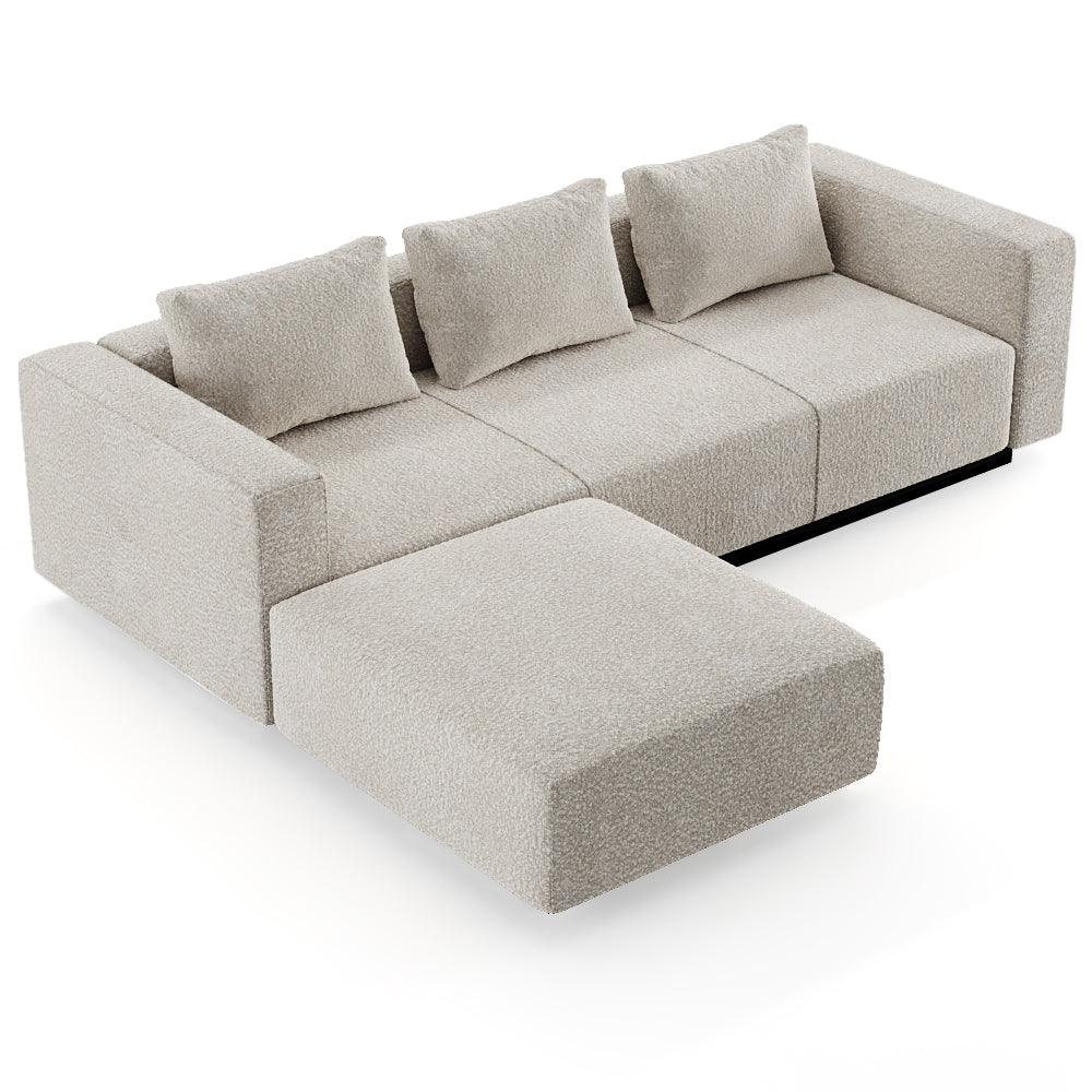 Sofa Laggi 3 Lugares Com Chaise Longue Esquerda