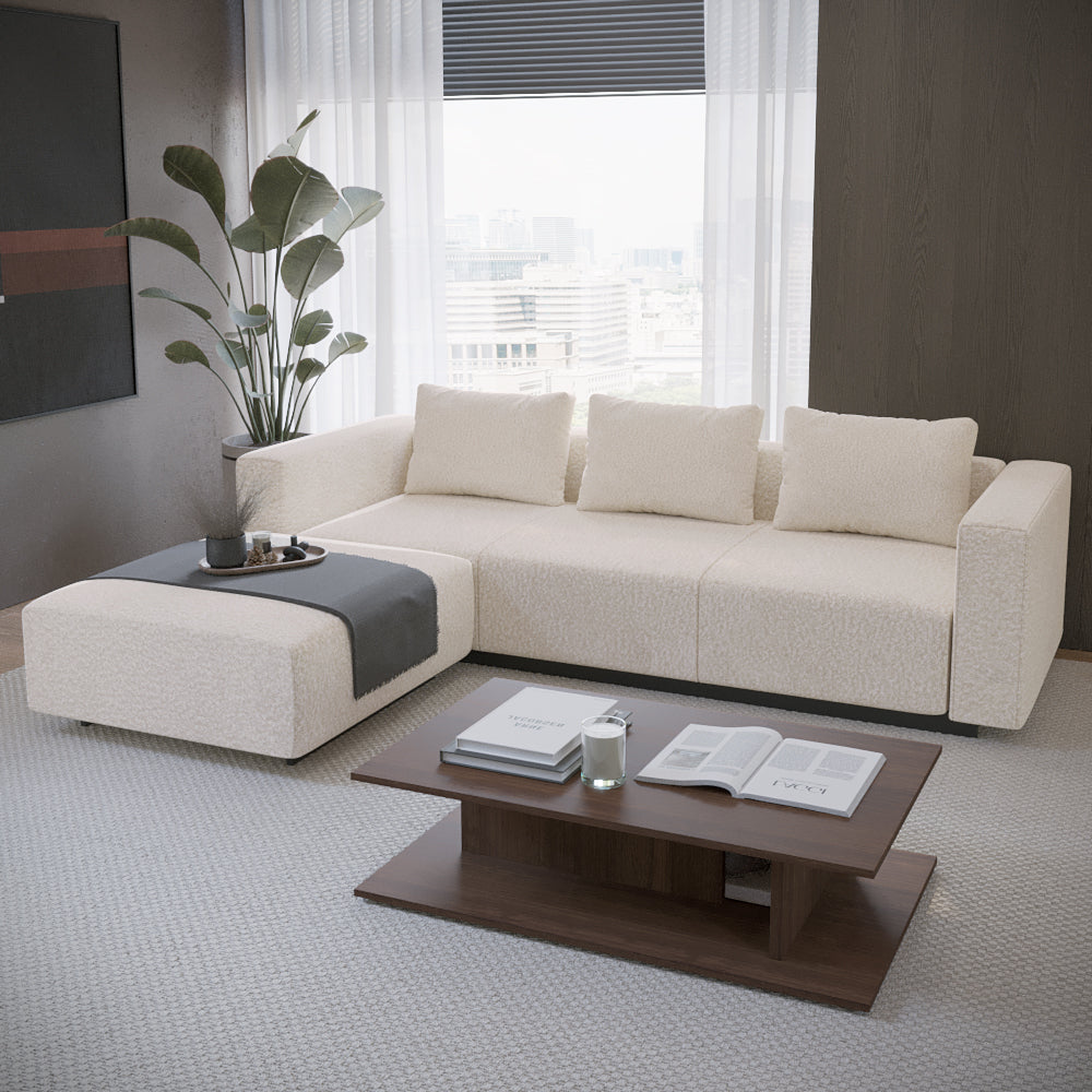 Sofa Laggi 3 Lugares Com Chaise Longue Esquerda