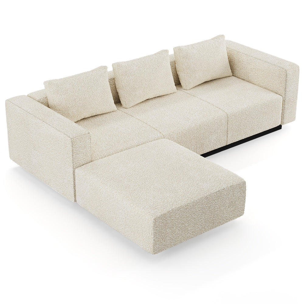 Sofa Laggi 3 Lugares Com Chaise Longue Esquerda