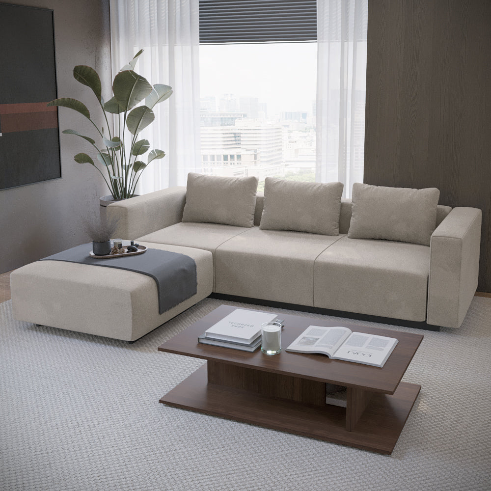 Sofa Laggi 3 Lugares Com Chaise Longue Esquerda