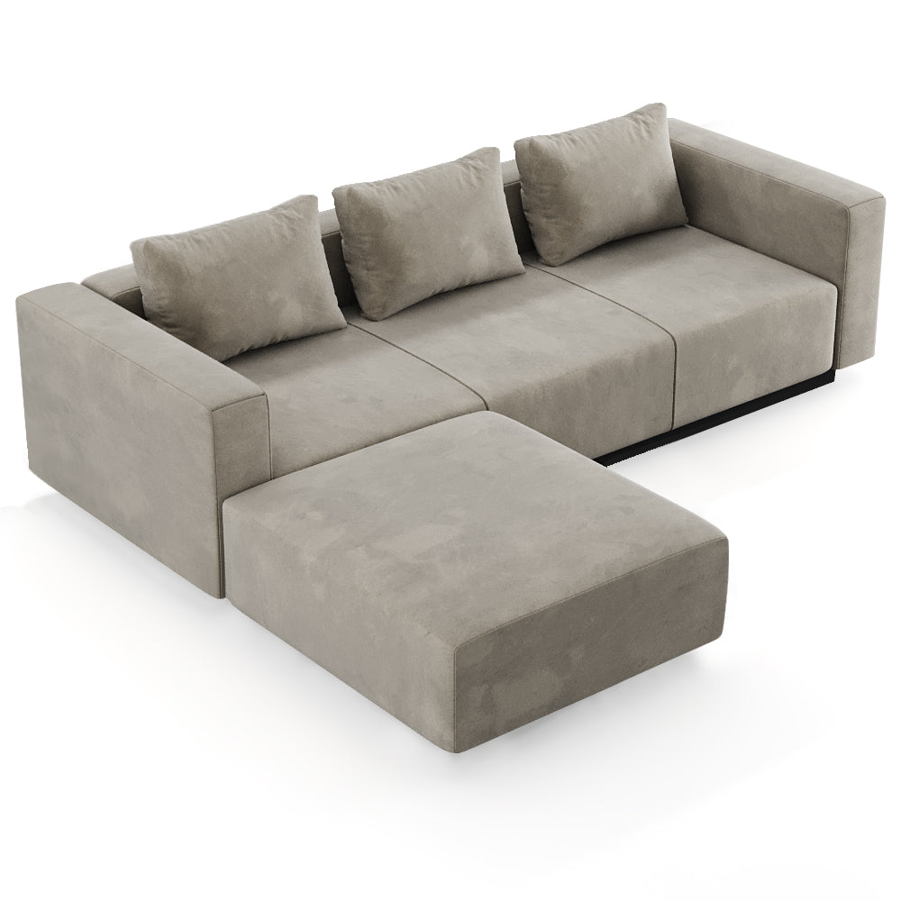 Sofa Laggi 3 Lugares Com Chaise Longue Esquerda