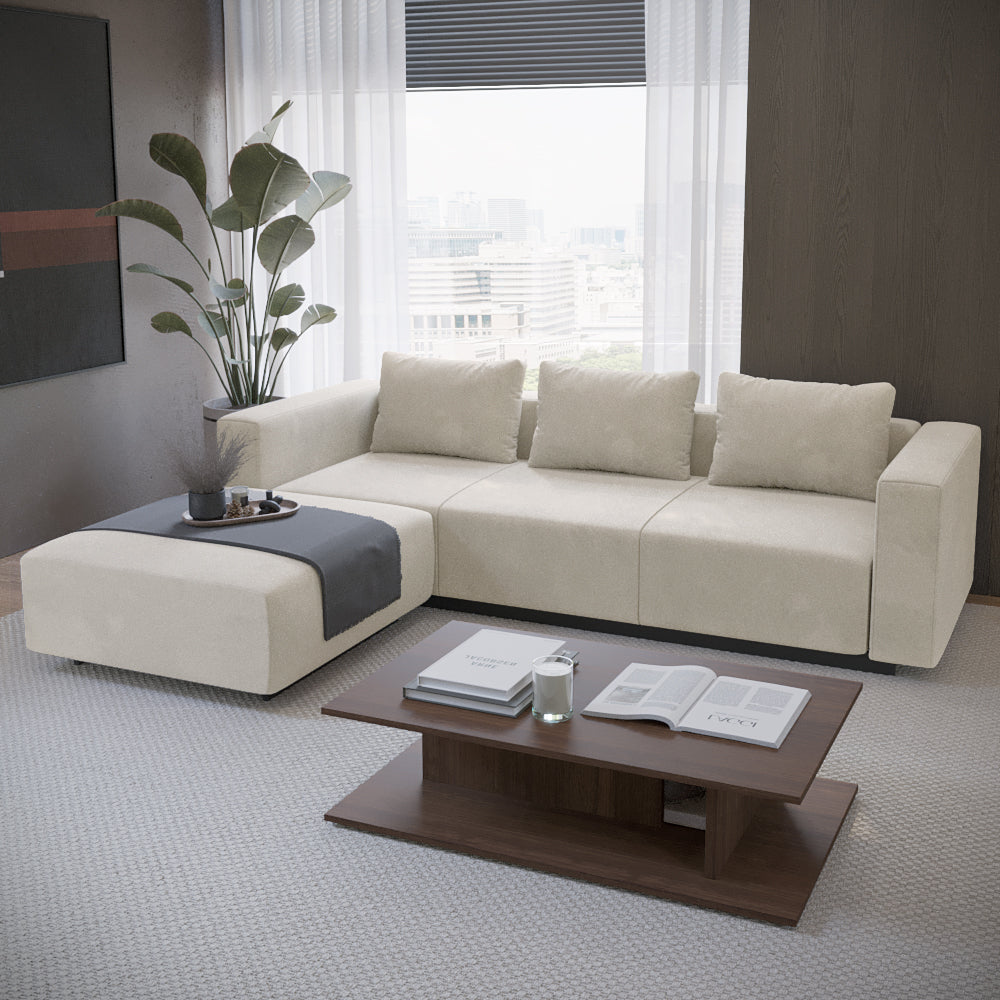 Sofa Laggi 3 Lugares Com Chaise Longue Esquerda