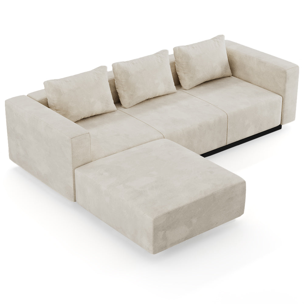 Sofa Laggi 3 Lugares Com Chaise Longue Esquerda