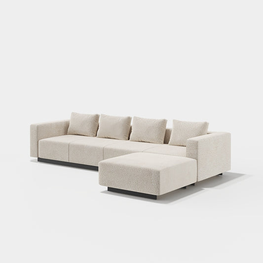 Sofa Laggi 4 Lugares Com Chaise Longue Direita