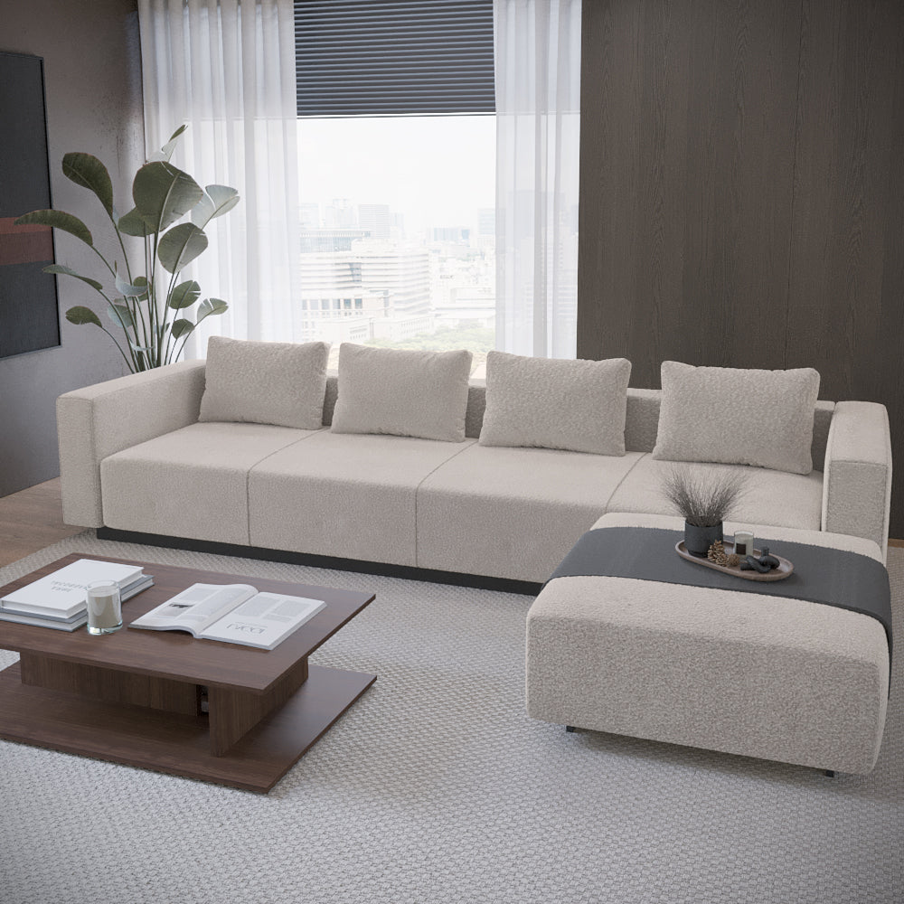 Sofa Laggi 4 Lugares Com Chaise Longue Direita