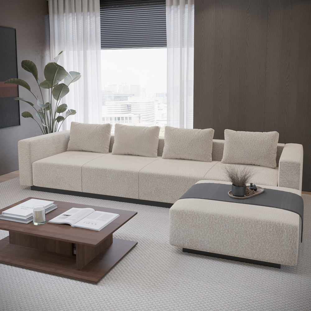 Sofa Laggi 4 Lugares Com Chaise Longue Direita