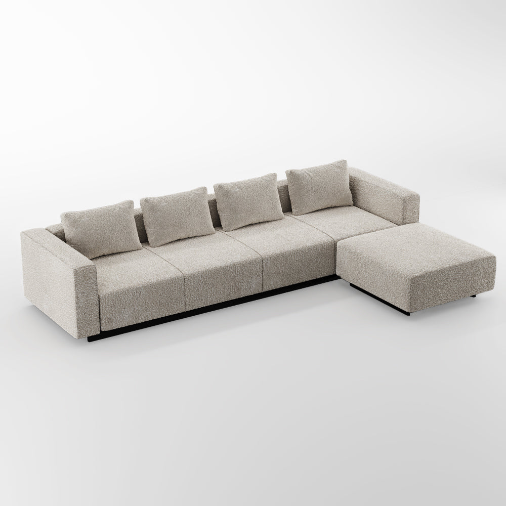Sofa Laggi 4 Lugares Com Chaise Longue Direita