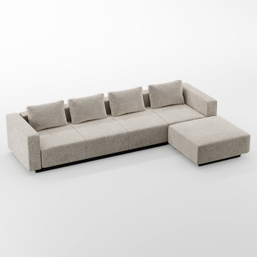 Sofa Laggi 4 Lugares Com Chaise Longue Direita