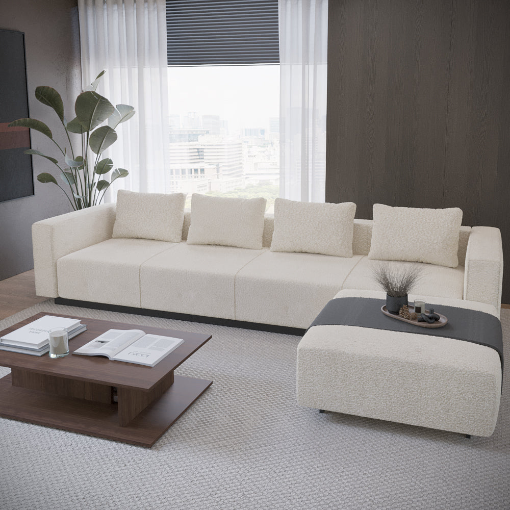 Sofa Laggi 4 Lugares Com Chaise Longue Direita