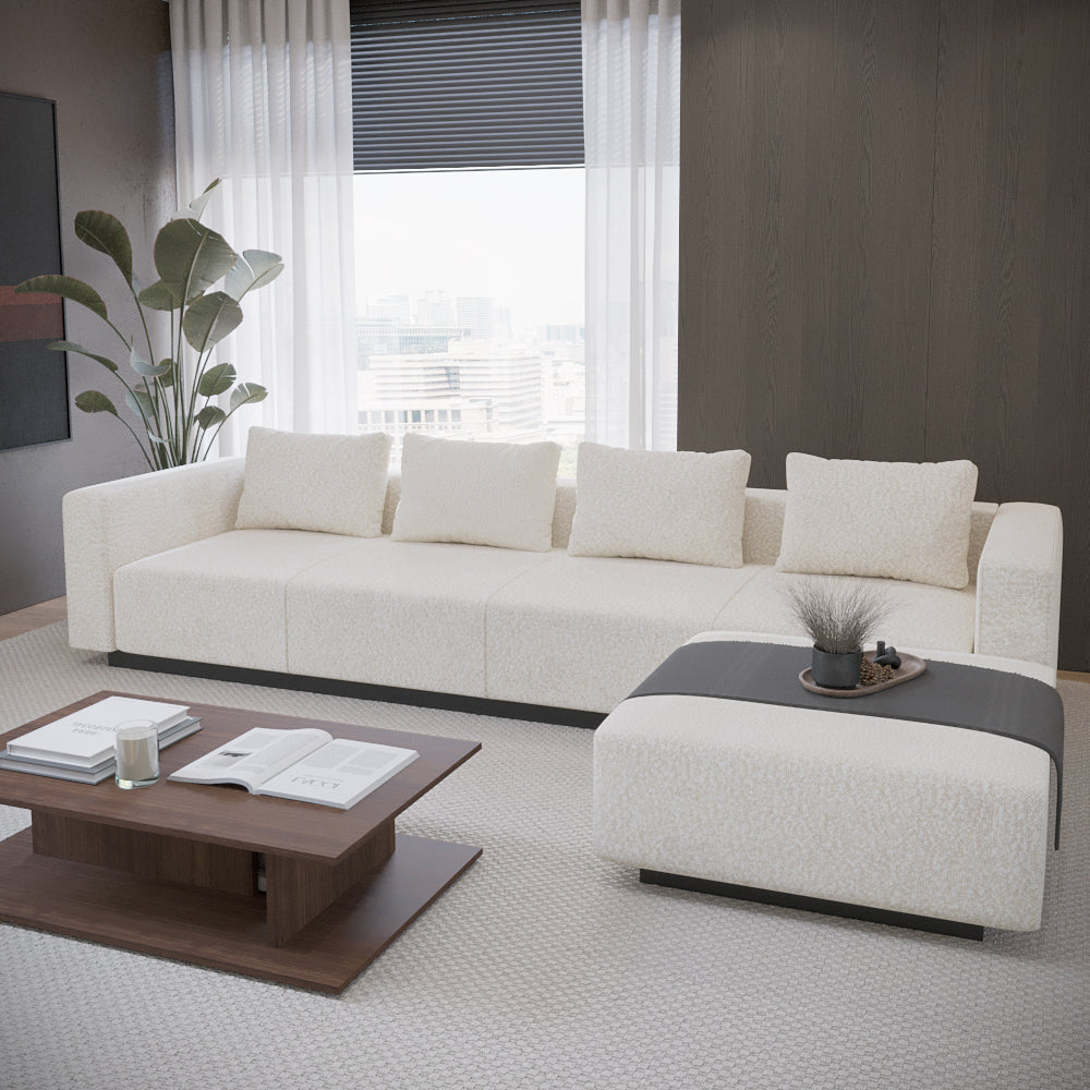 Sofa Laggi 4 Lugares Com Chaise Longue Direita