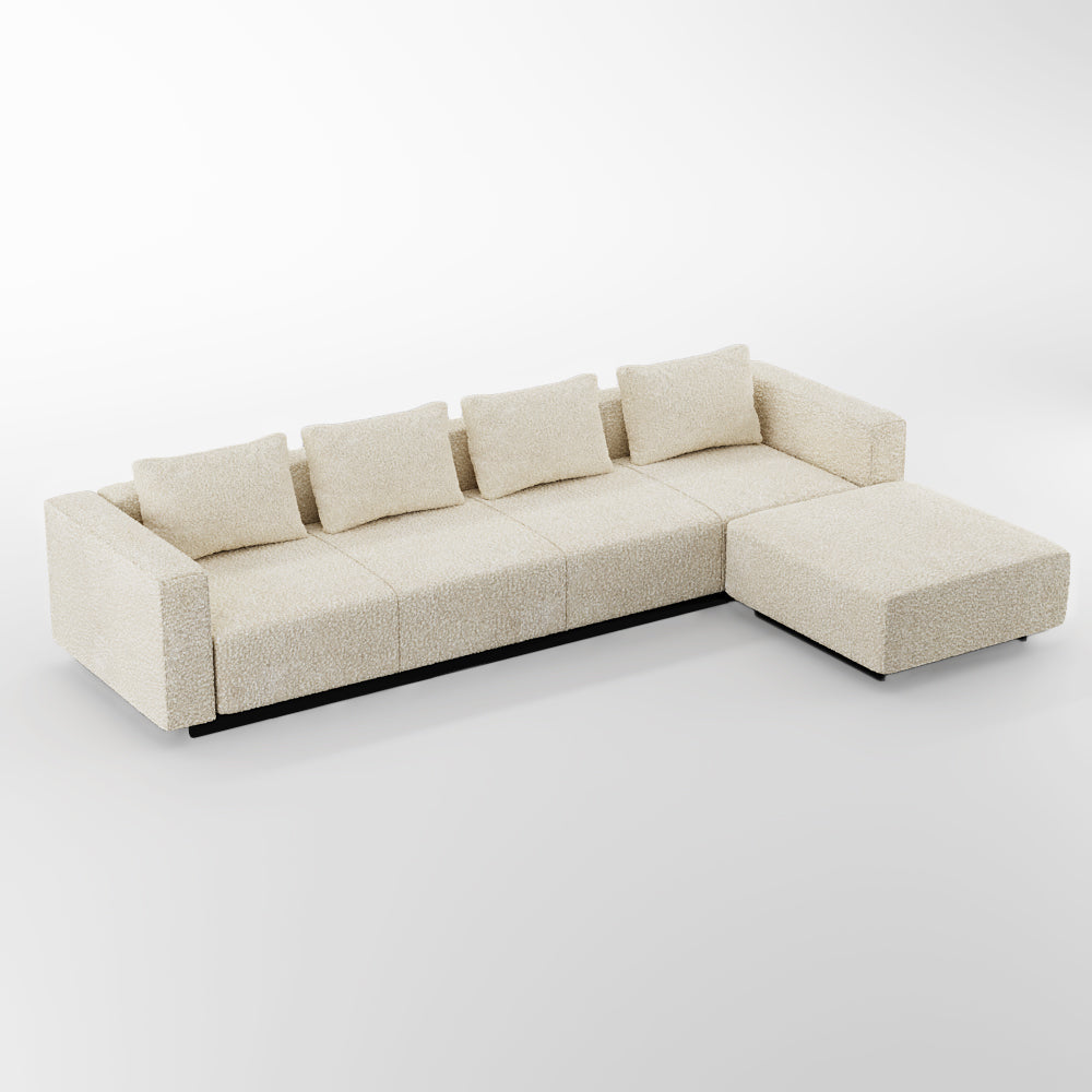 Sofa Laggi 4 Lugares Com Chaise Longue Direita