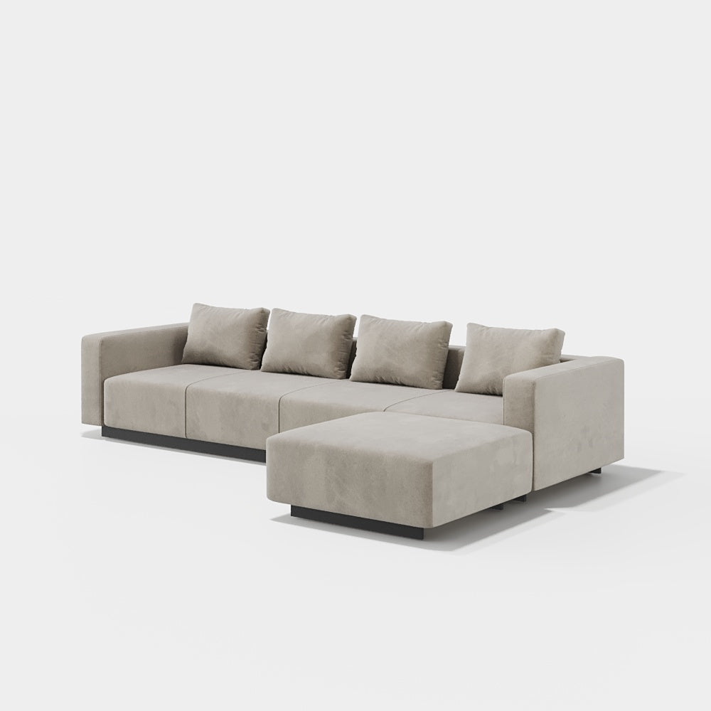 Sofa Laggi 4 Lugares Com Chaise Longue Direita
