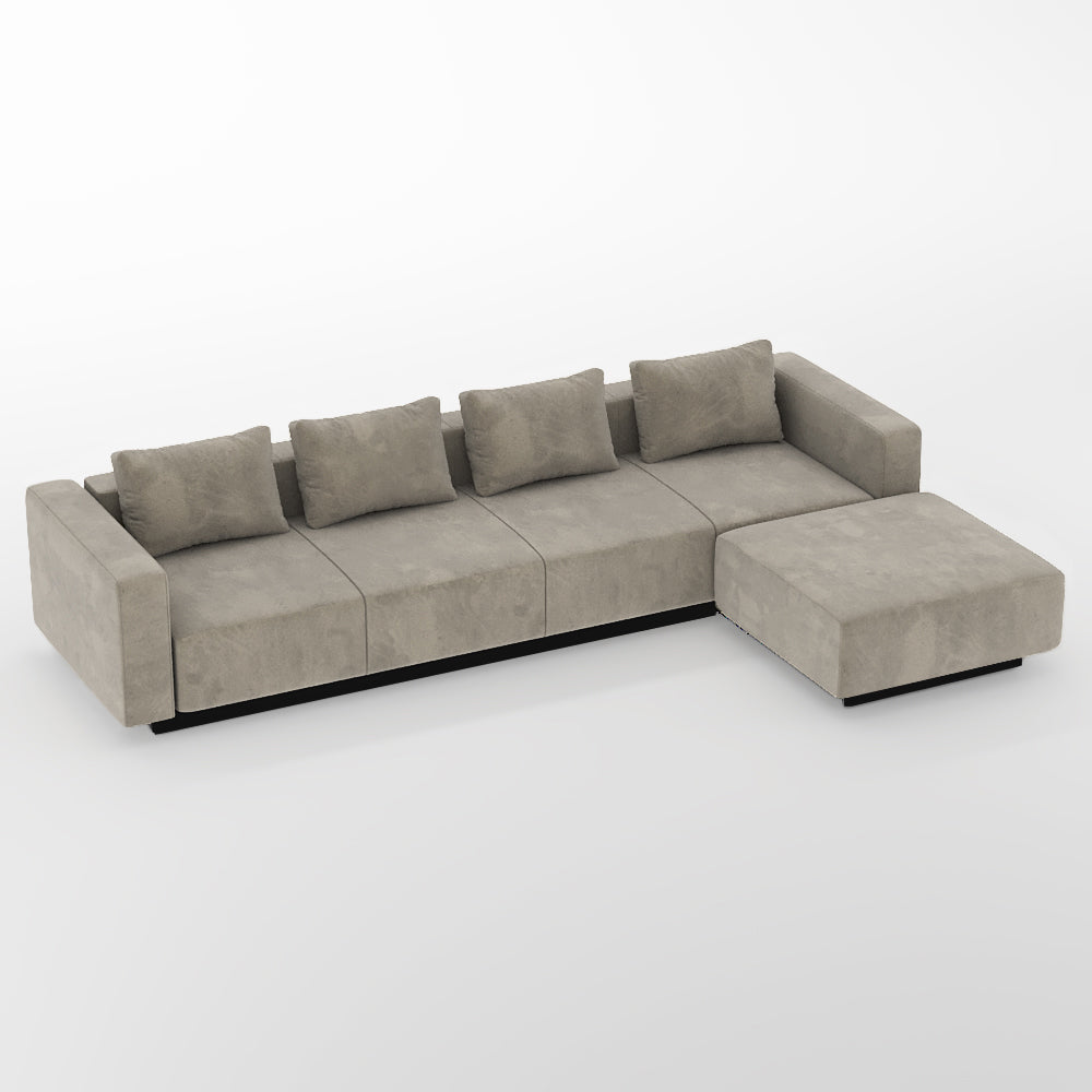 Sofa Laggi 4 Lugares Com Chaise Longue Direita