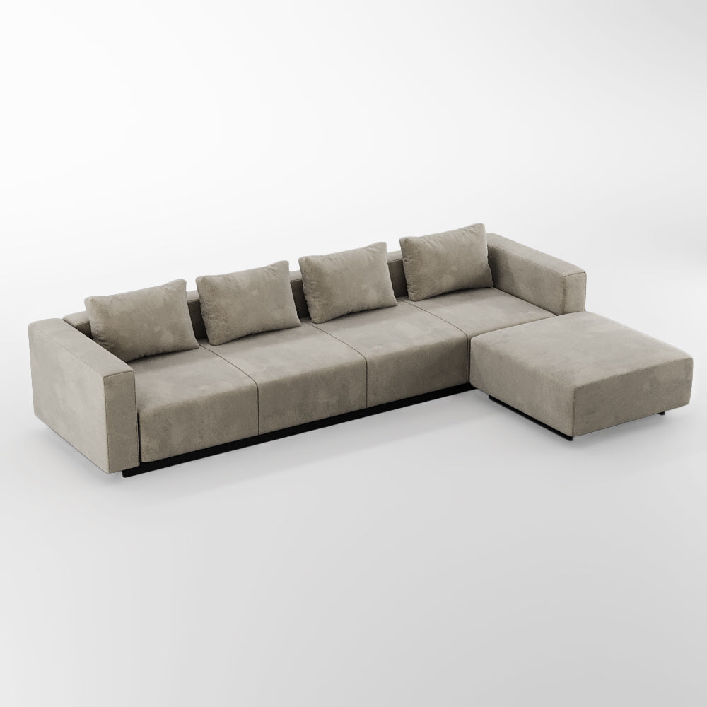 Sofa Laggi 4 Lugares Com Chaise Longue Direita
