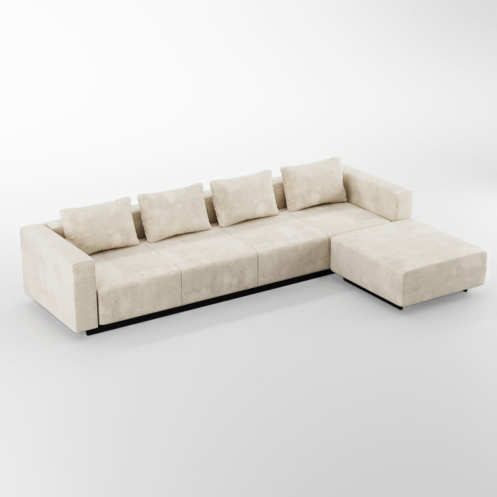 Sofa Laggi 4 Lugares Com Chaise Longue Direita