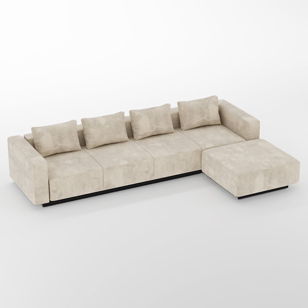 Sofa Laggi 4 Lugares Com Chaise Longue Direita