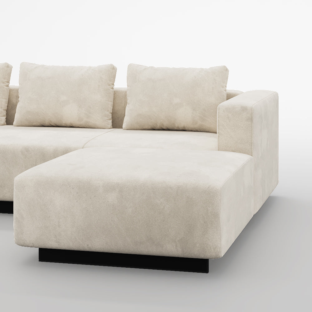 Sofa Laggi 4 Lugares Com Chaise Longue Direita