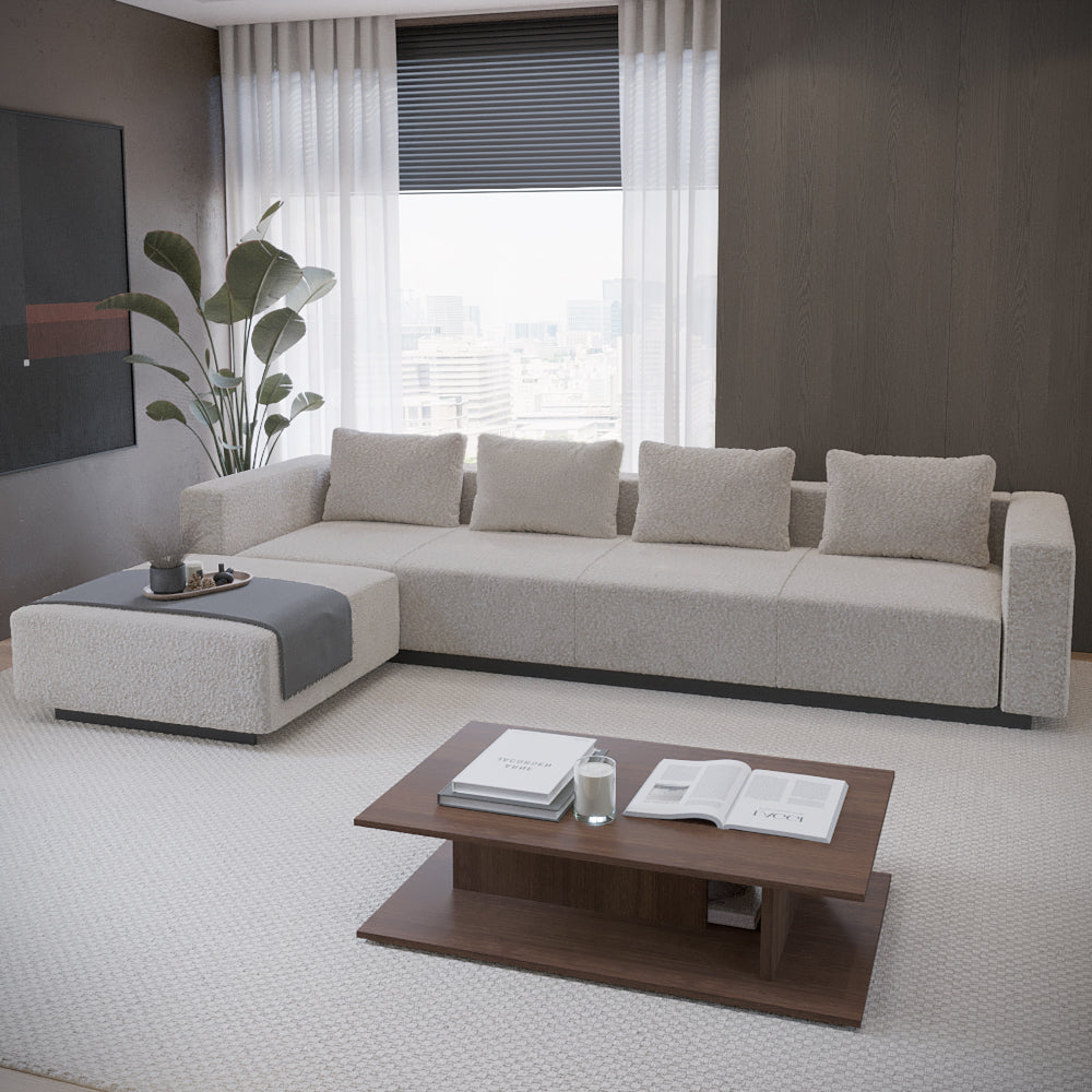 Sofa Laggi 4 Lugares Com Chaise Longue Esquerda