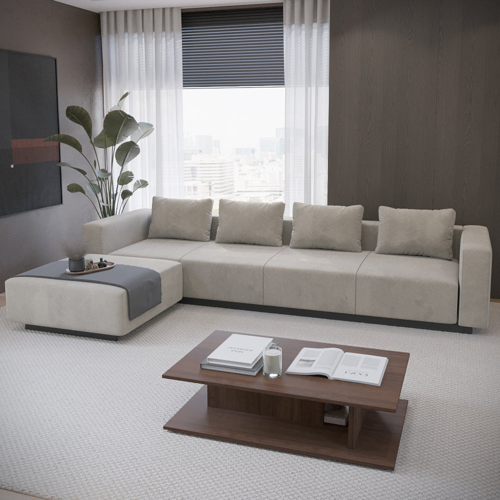 Sofa Laggi 4 Lugares Com Chaise Longue Esquerda