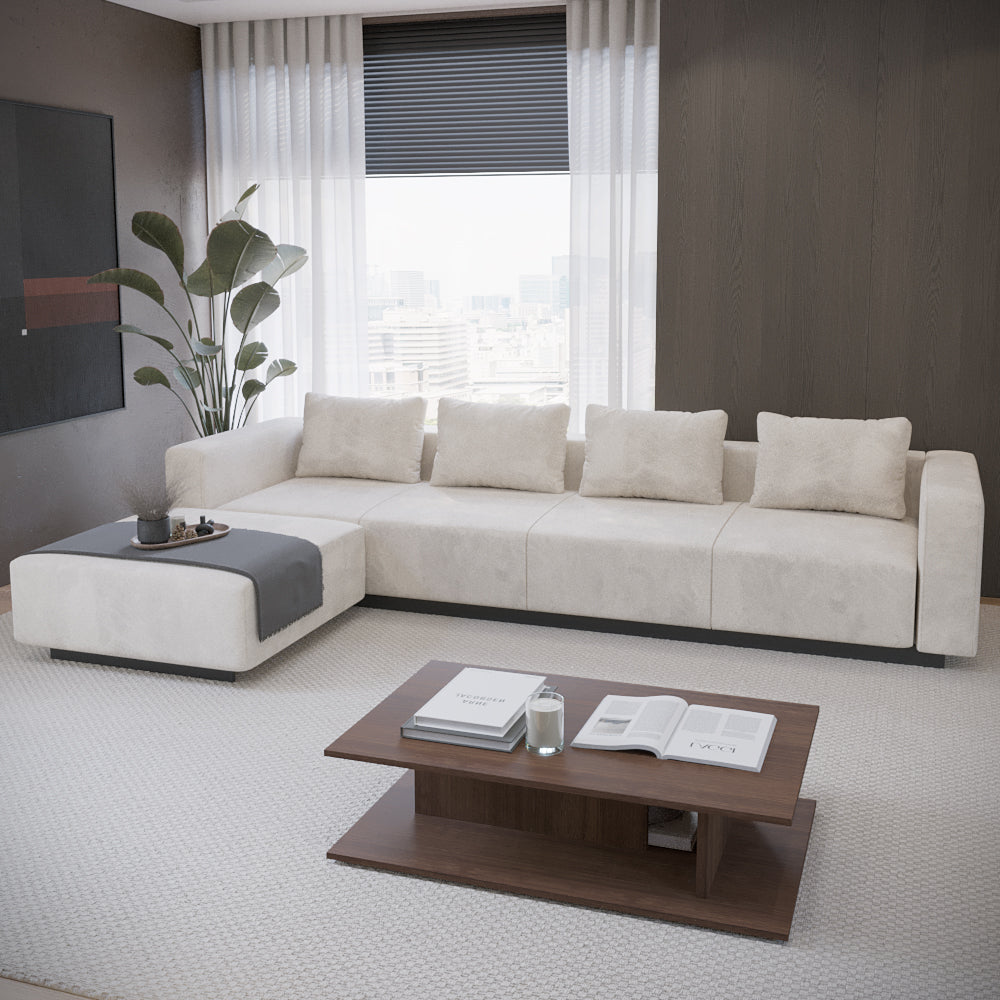 Sofa Laggi 4 Lugares Com Chaise Longue Esquerda
